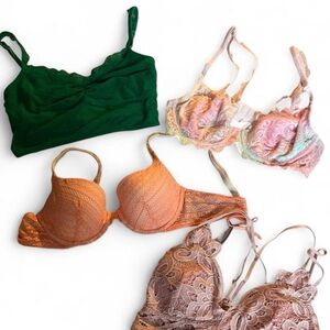 Victoria's Secret Lace Bra Set - Green, Orange, Pink